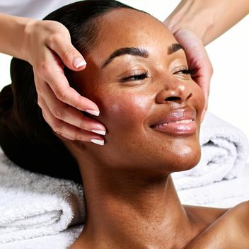 Client receiving scalp care treatment